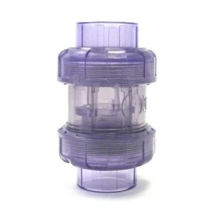 1-1/2" Clear PVC True Union Ball Check Valve