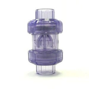 3/4" Clear PVC True Union Ball Check Valve