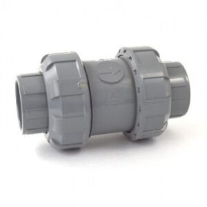 1" Flui-Pro PVC Ball Check Valve - Socket Ends - Viton
