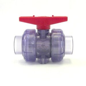 1-1/4" Clear PVC True Union Ball Valve
