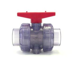 1-1/2" Clear PVC True Union Ball Valve